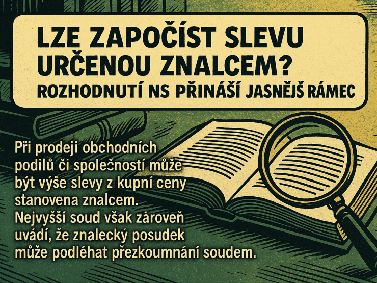 Lze započíst slevu určenou znalcem? Rozhodnutí NS přináší jasnější rámec