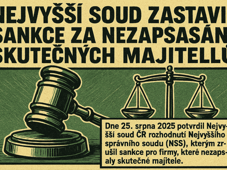 Nejvyšší soud zastavil sankce za nezapsání skutečných majitelů