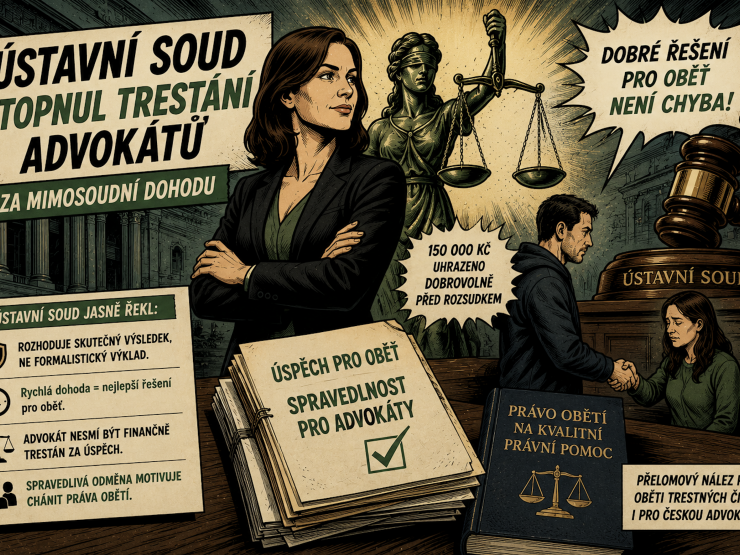 Ústavní soud stopnul trestání advokátů za mimosoudní dohodu